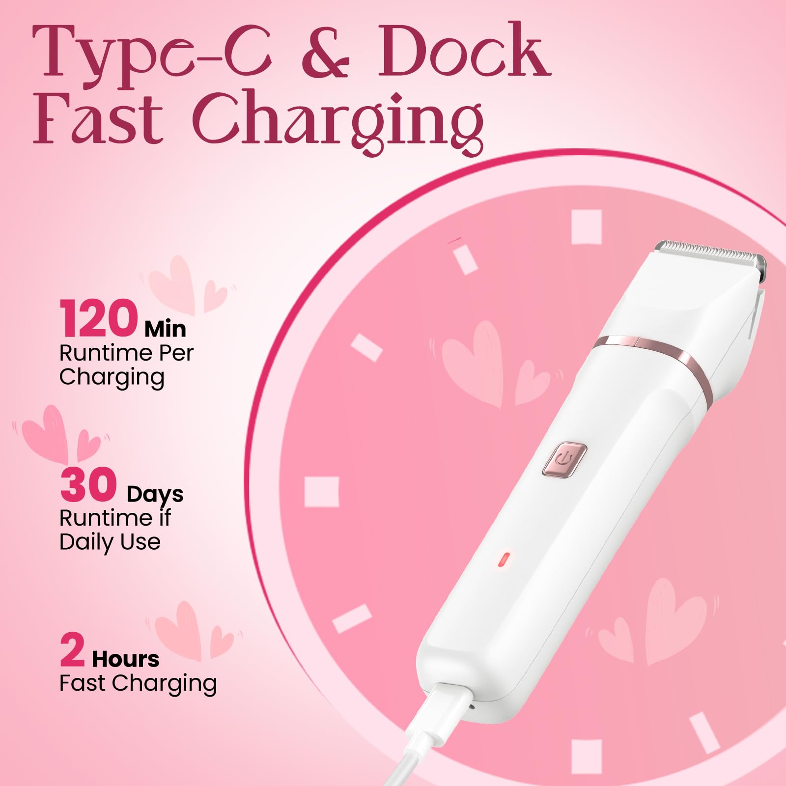 Risina dual-blade-system combines fast body hair removal with fine stubble finishing.