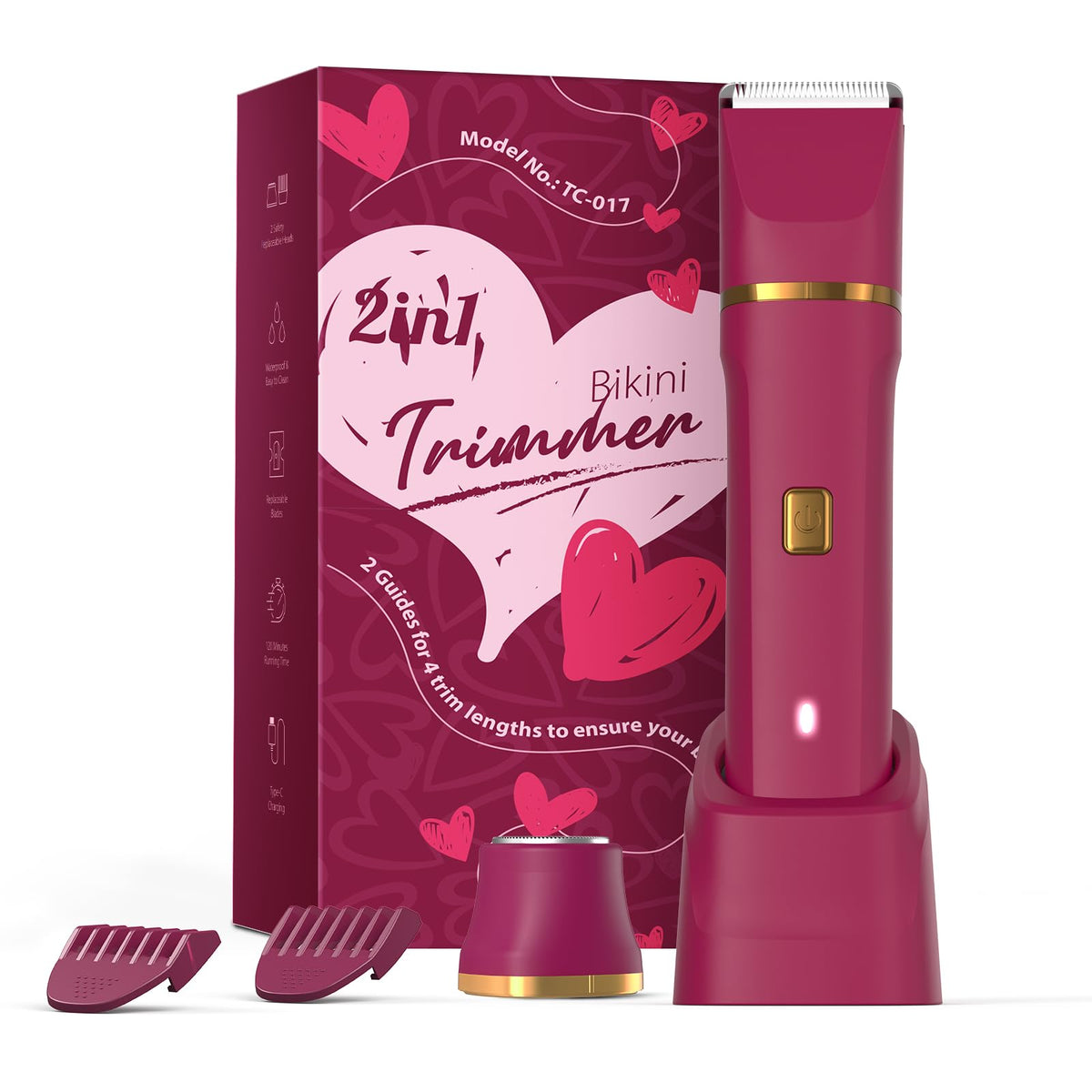 Risina electric bikini trimmer waterproof for shower-head grooming and precision trimming.