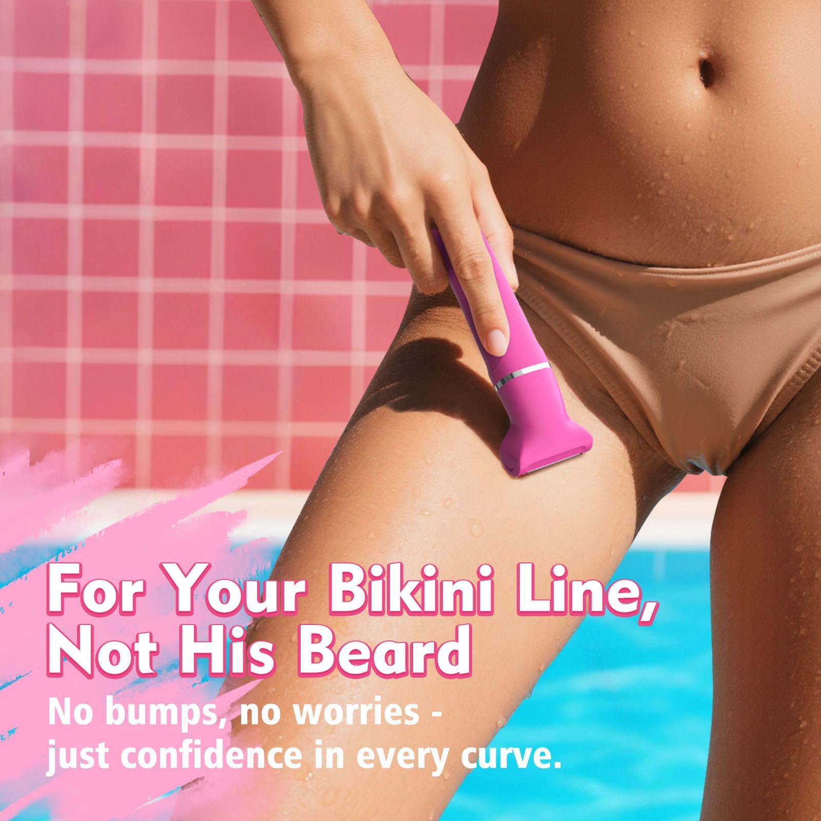 Risina razor uses ceramic blades and foil for a gentle glide on sensitive skin.