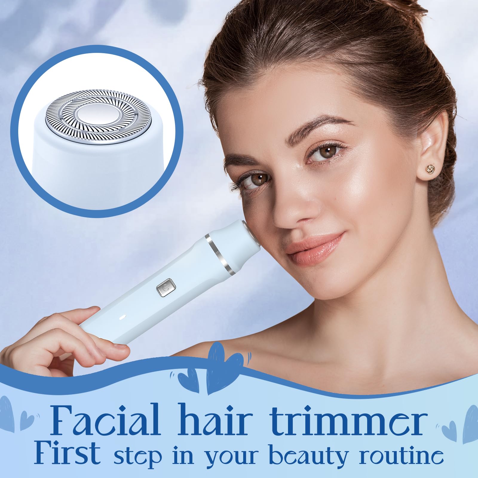 Risina shaver blue ceramic blades glide smoothly for irritation-free skin