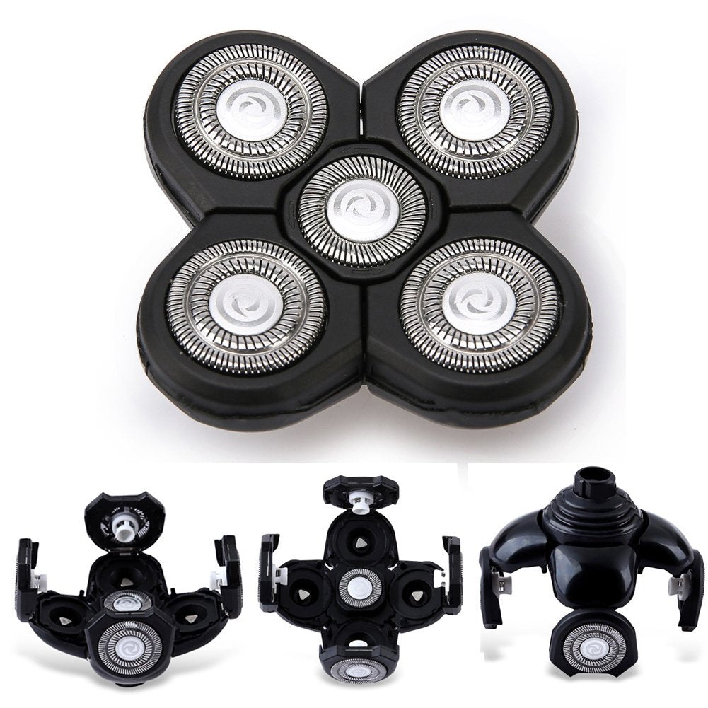 Ritammi razor heads shown for wet and dry use versatility.