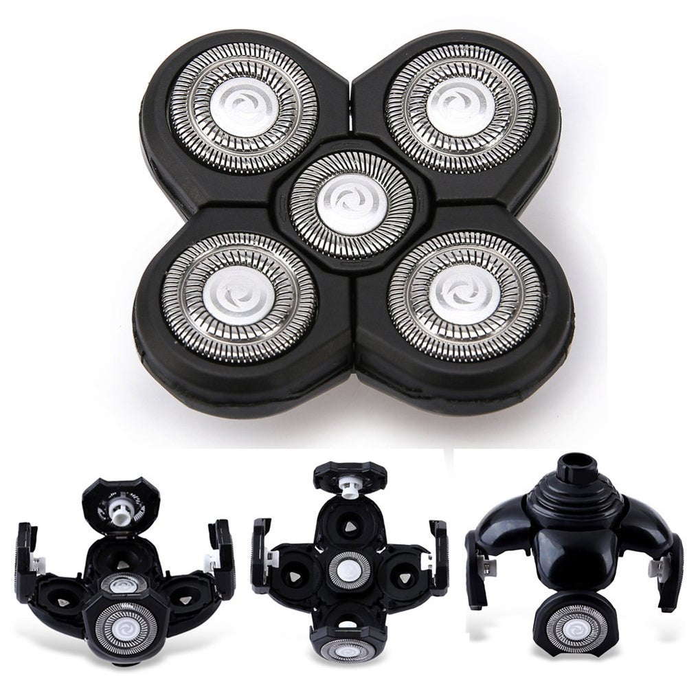 Ritammi razor heads shown for wet and dry use versatility.