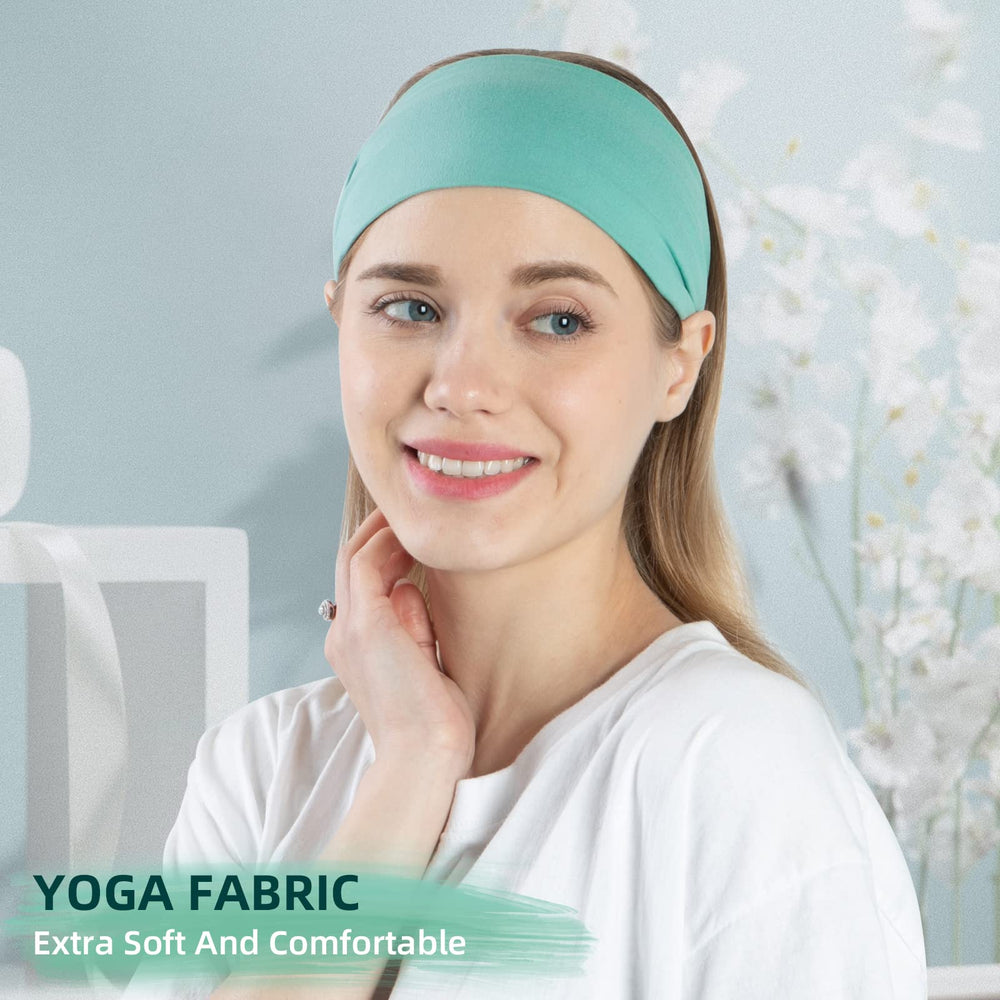 RITOPER headbands running hair wrap shows sweat-wicking performance for outdoor workouts.