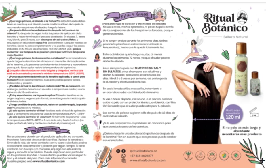 Ritual Botanico Keratina Organica before-and-after shot shows silky, shiny hair results.