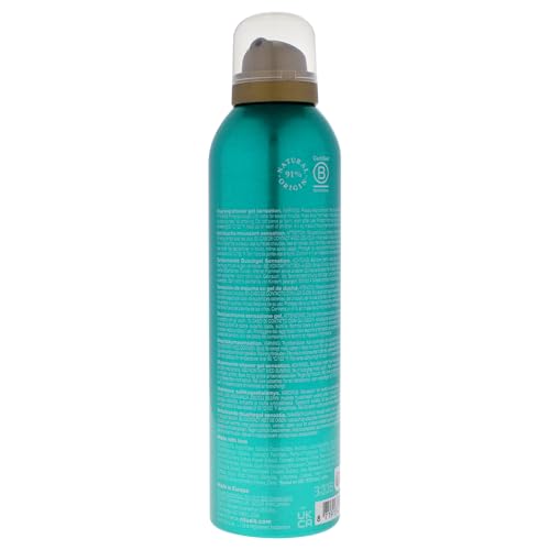 RITUALS Ritual of Karma bottle with foam displays the gel-to-foam transition for a refreshing cleanse.