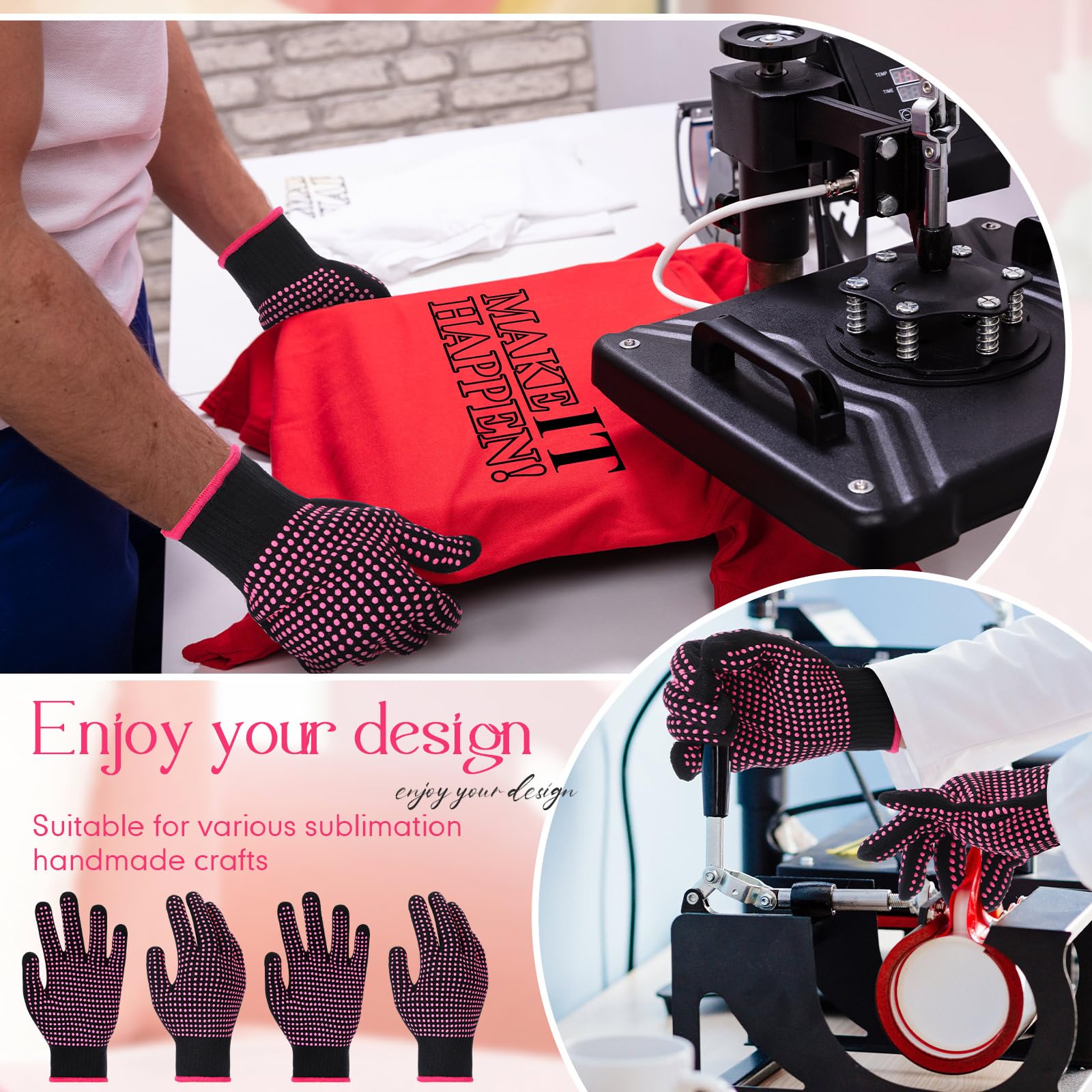 Riyiper sublimation gloves come in a 3 pair pack with protective packaging