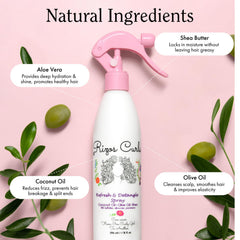 Rizos Curls coconut olive shea ingredients close-up highlighting nourishing oils