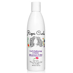 Rizos Curls Curl Defining Cream bottle shows frizz control and defined curls.