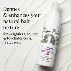 Rizos Curls Curl Defining Cream texture closeup for soft, non-greasy hold.