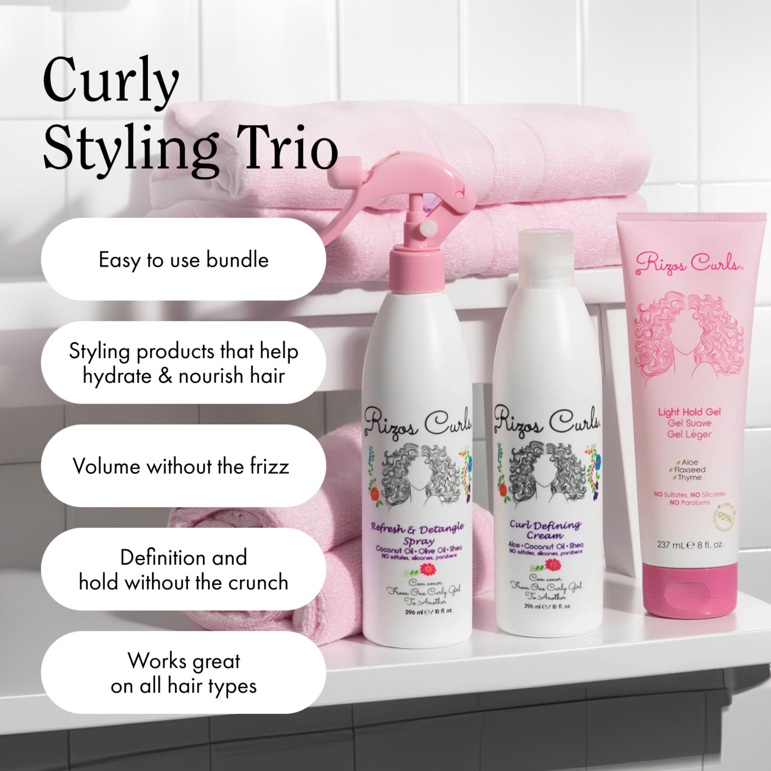 Rizos Curls frizz-free shine closeup highlights healthy-looking curls