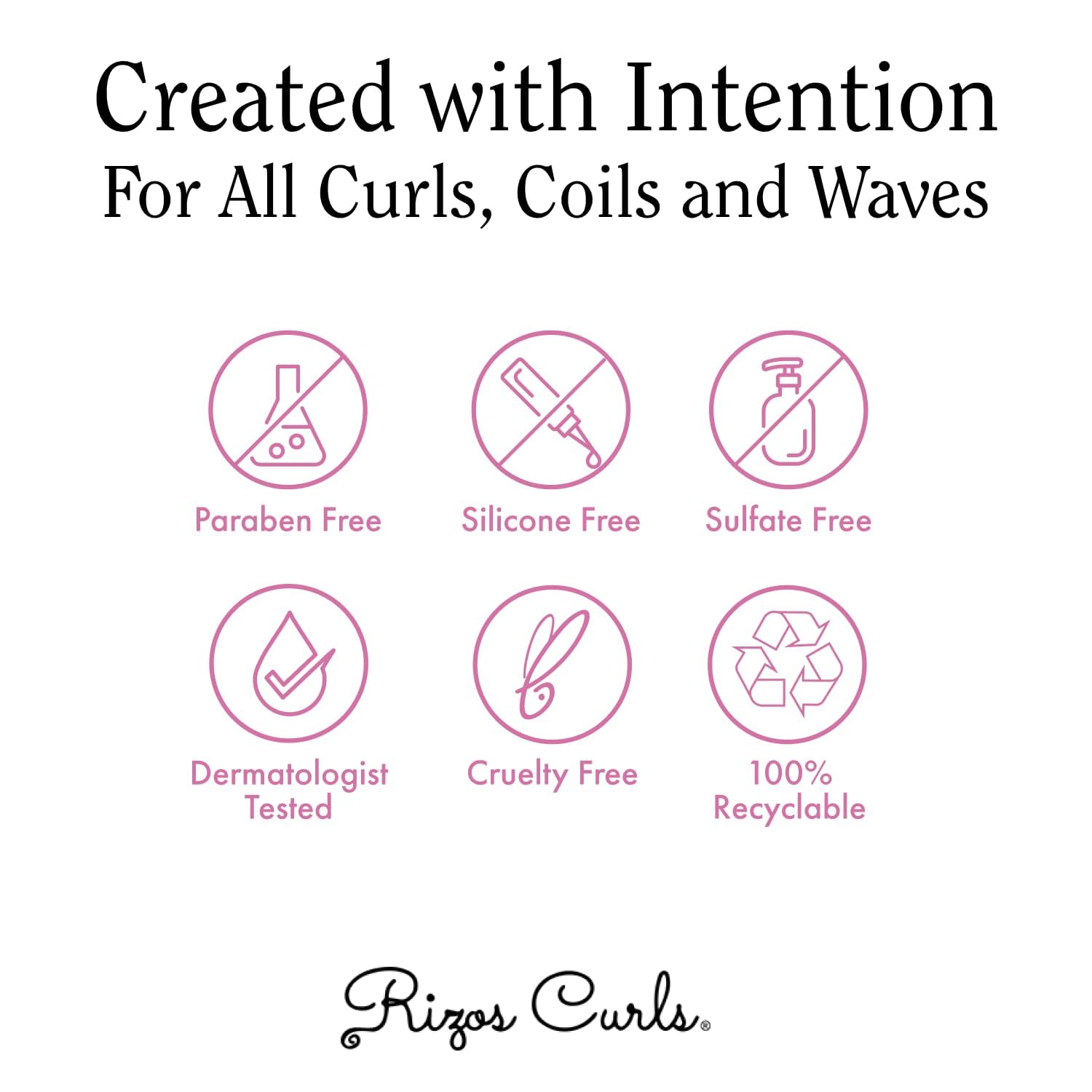 Rizos Curls key benefits include frizz control and lasting curl definition.