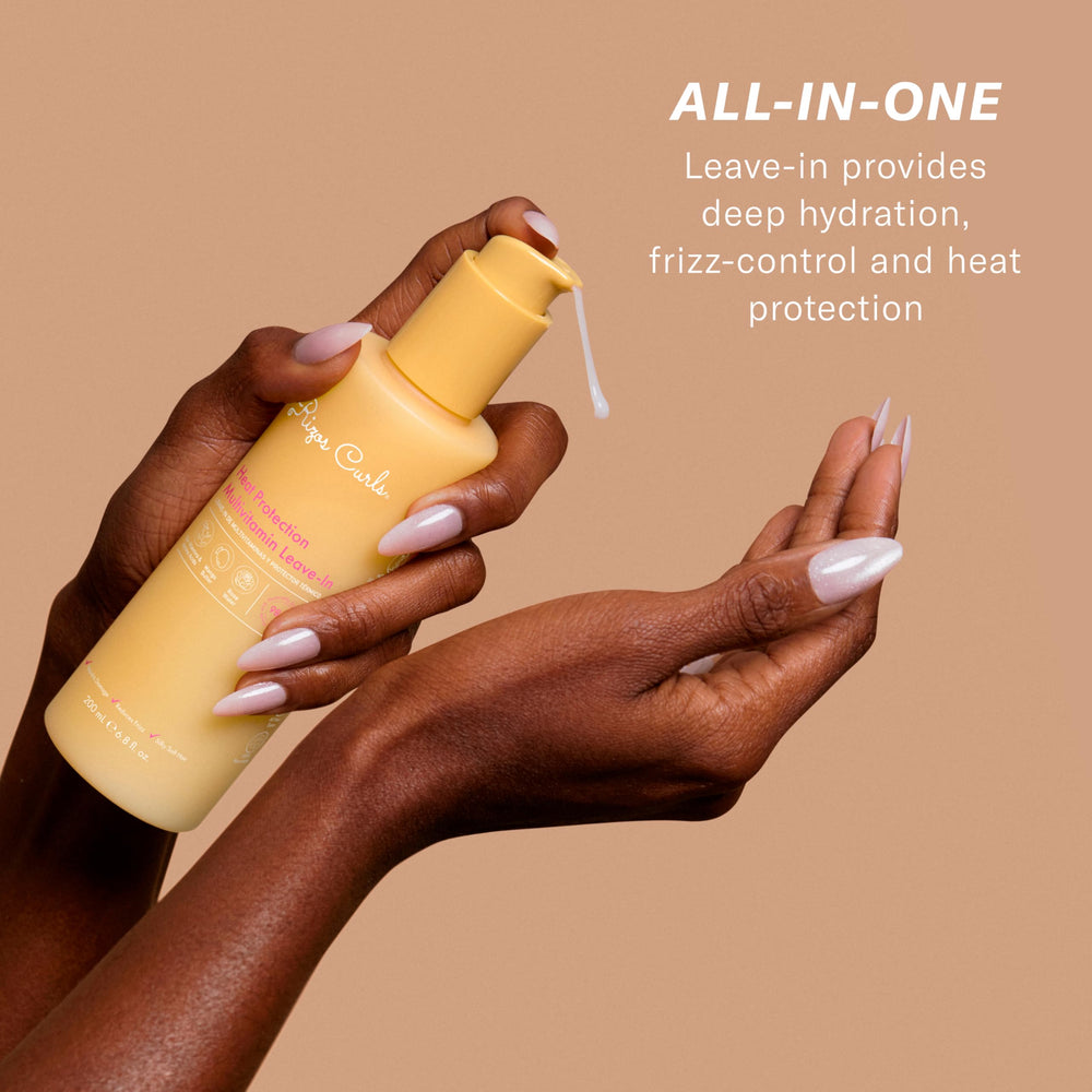 Rizos Curls leave-in application on hair demonstrates detangling and prep for styling
