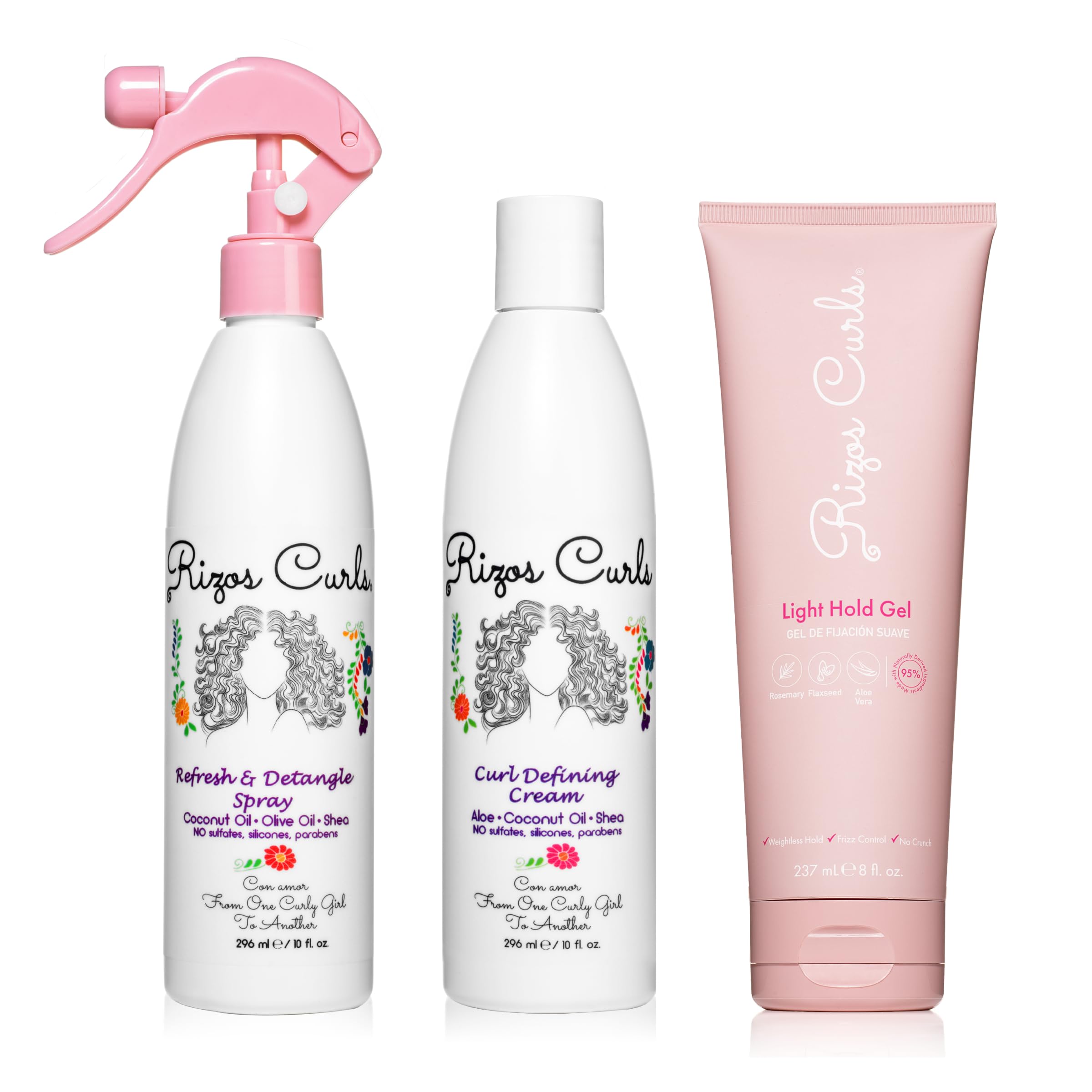 Rizos Curls Refresh & Detangle Spray bottle delivering lightweight moisture for refreshed curls