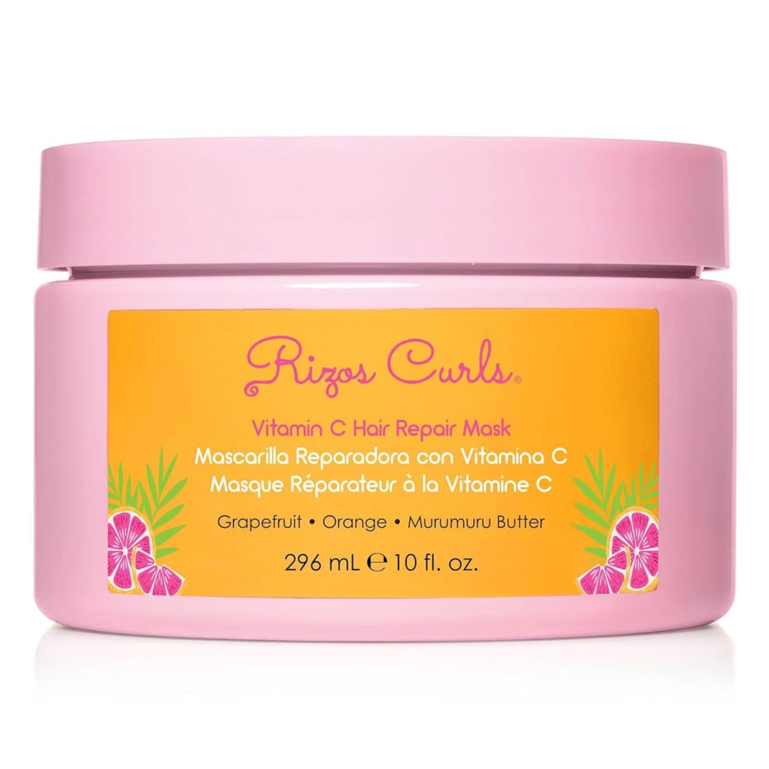 Rizos Curls Vitamin C Hair Repair Mask bottle ready for deep conditioning and frizz control.