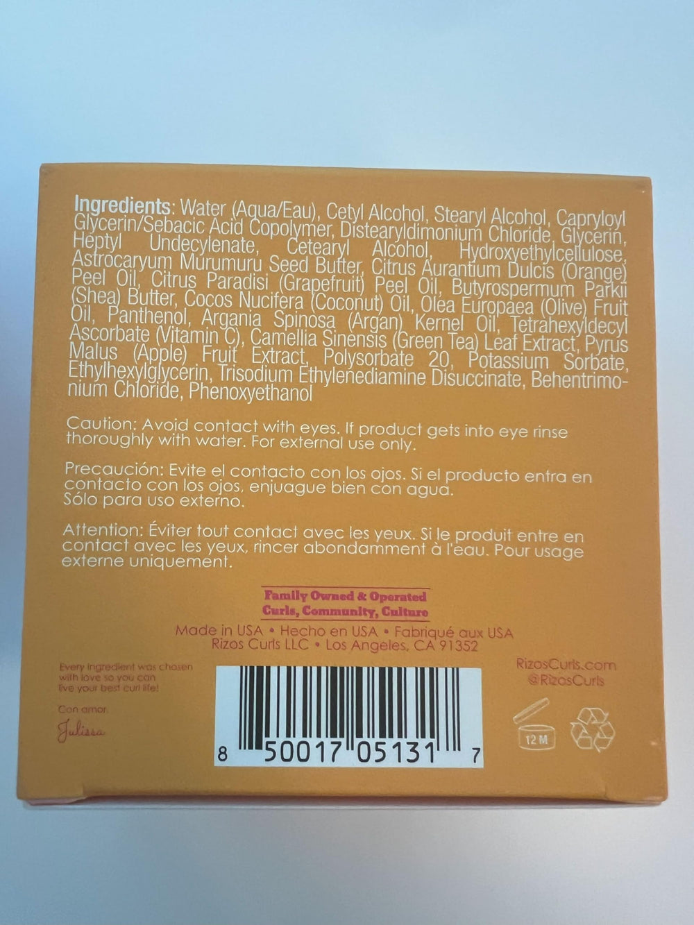 Rizos Curls Vitamin C Hair Repair Mask with murumuru butter highlights nourishing slip.