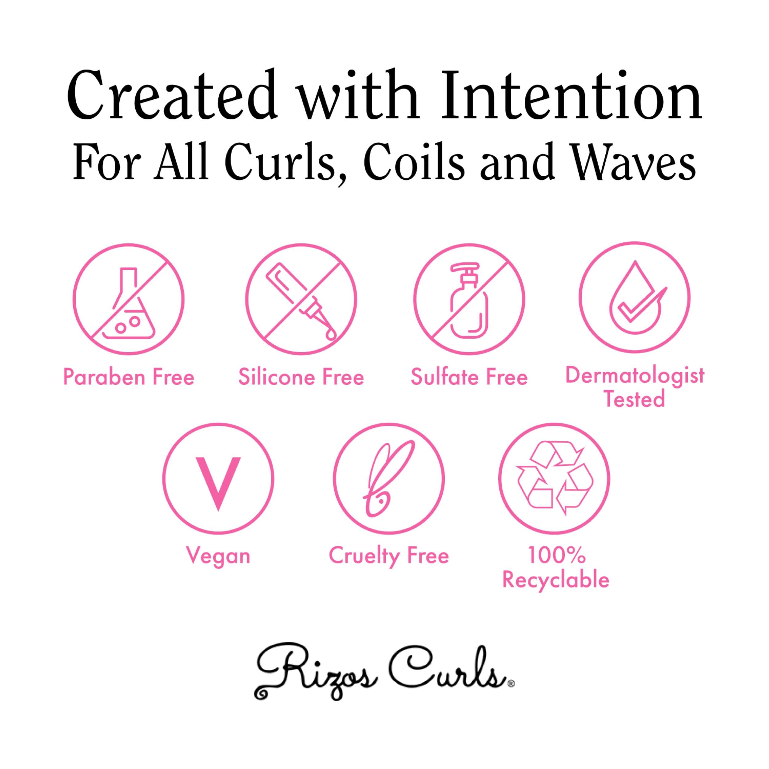 Rizos Curls packaging closeup communicates vegan, cruelty-free credentials