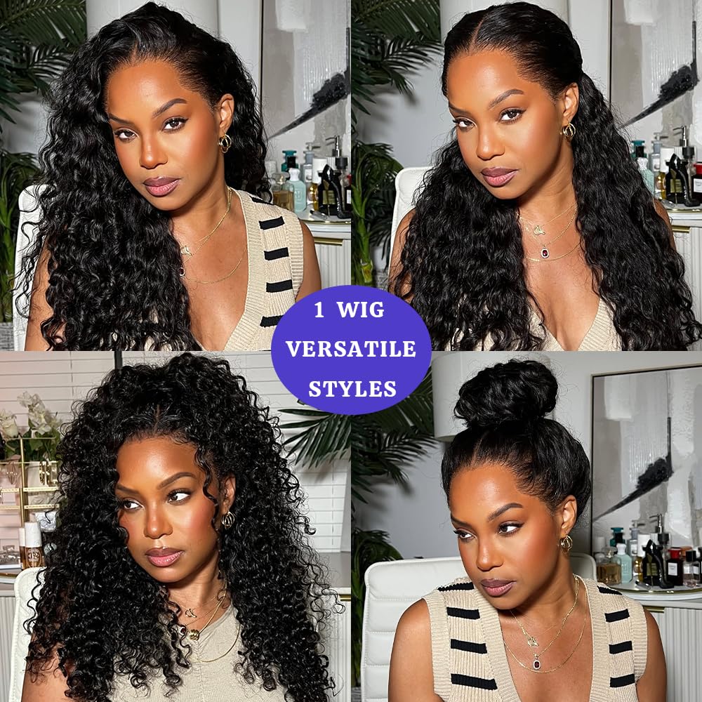 RJAOB Deep Wave 360 full lace construction supports versatile parting.
