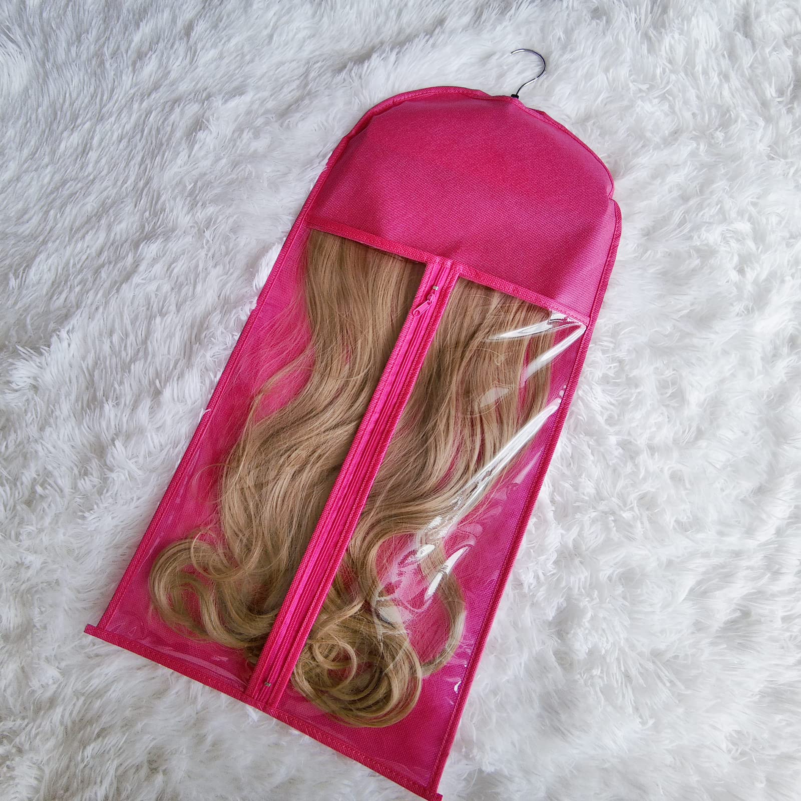 RJMBMUP organizers keep ponytails and wigs neatly sorted.