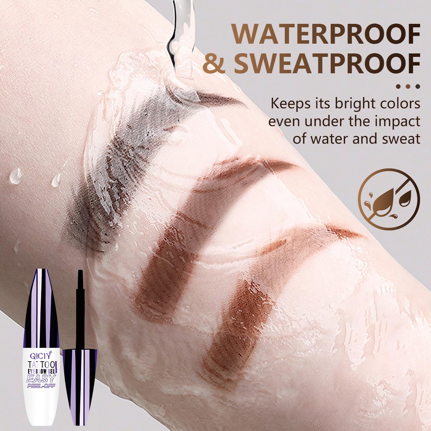 Rliolouo eyebrow tint color swatch demonstrates natural shade options for everyday looks
