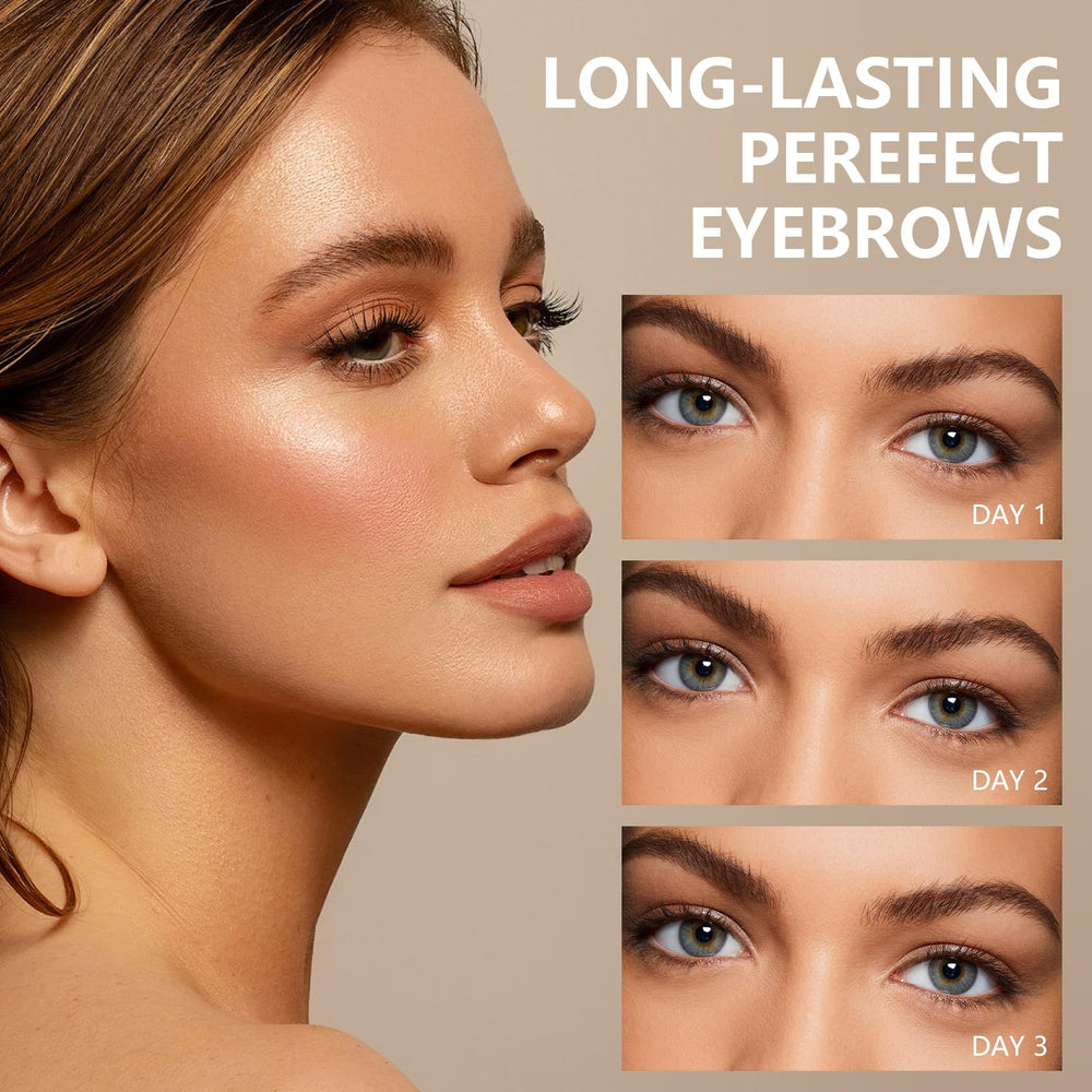 Rliolouo peel-off eyebrow gel closeup shows easy application and clean removal