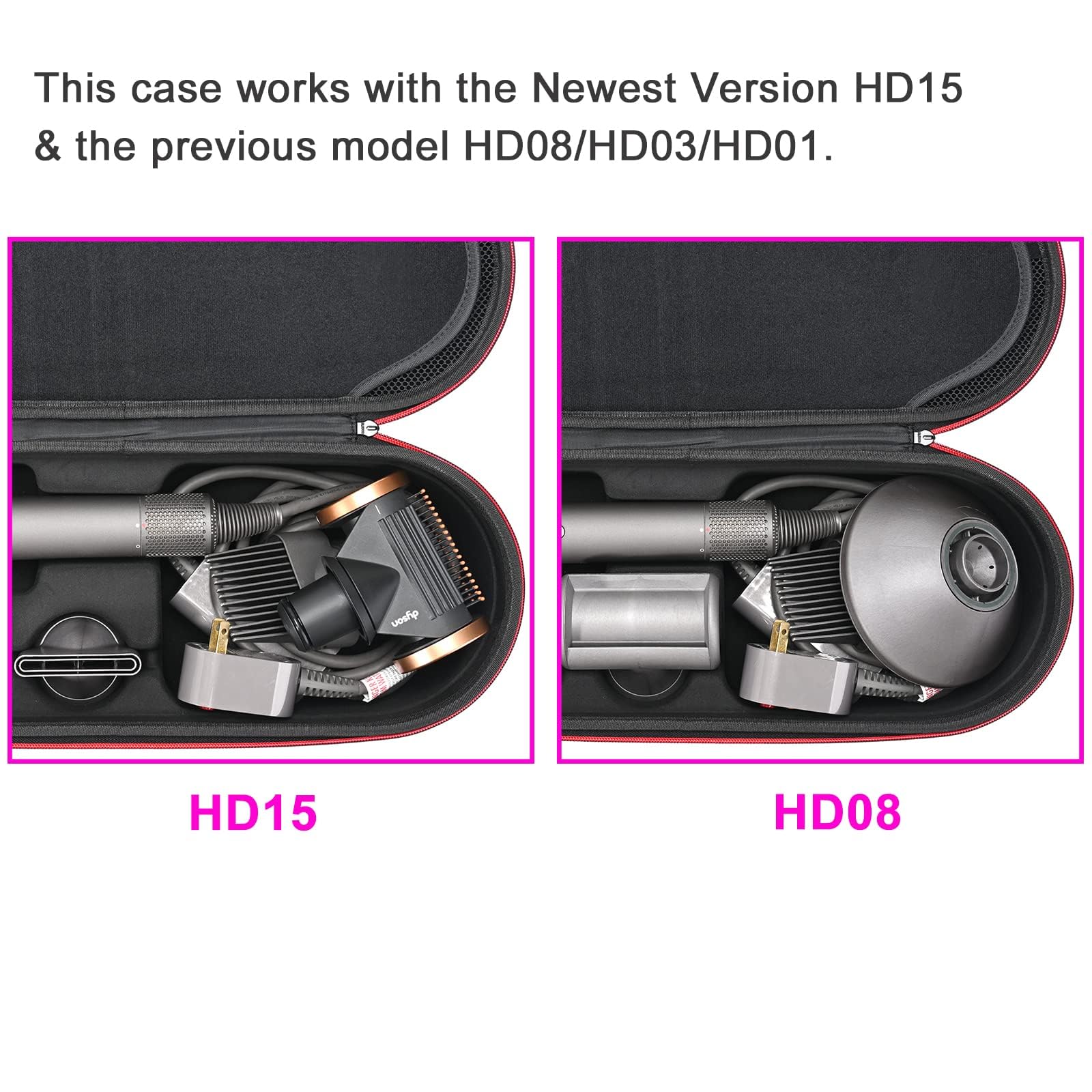 RLSOCO Dyson Supersonic case zipper pocket stores small items