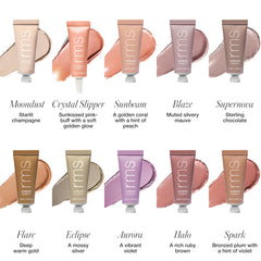 RMS Beauty Eyelights on-lid application demonstrates easy layering for buildable color.