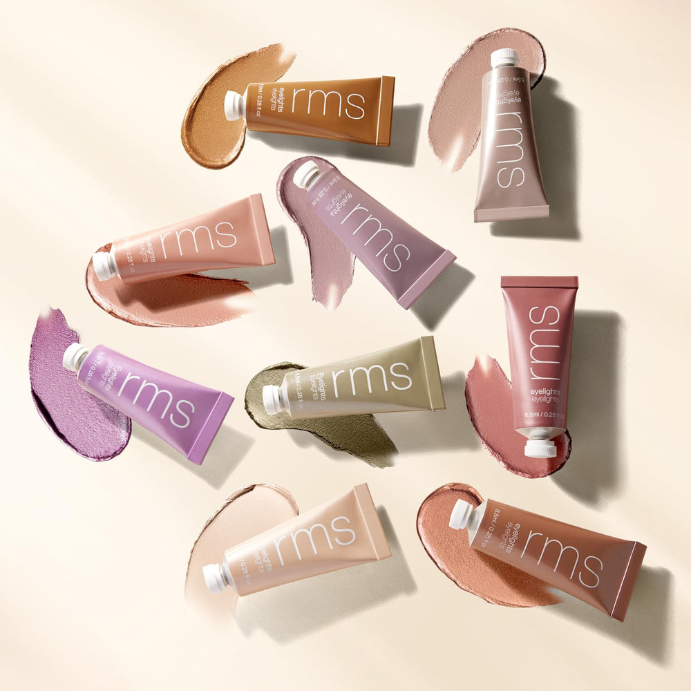 RMS Beauty Eyelights packaging display highlights premium portable design.