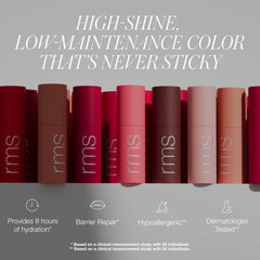 RMS Beauty Legendary Lip Oil application close-up demonstrates easy, comfortable glide.