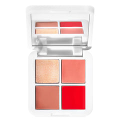 RMS Lip2Cheek Glow Quad open palette shows easy multi-use color for lips and cheeks