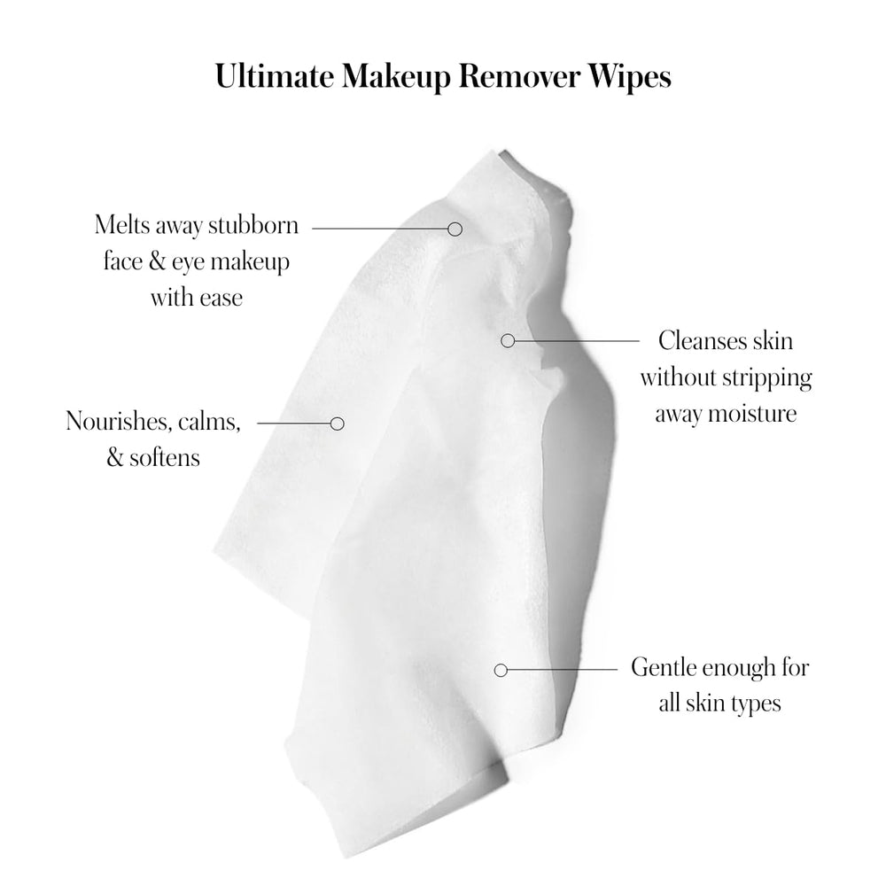 RMS Beauty Makeup Remover Wipes coconut oil detail, nourishing formula.