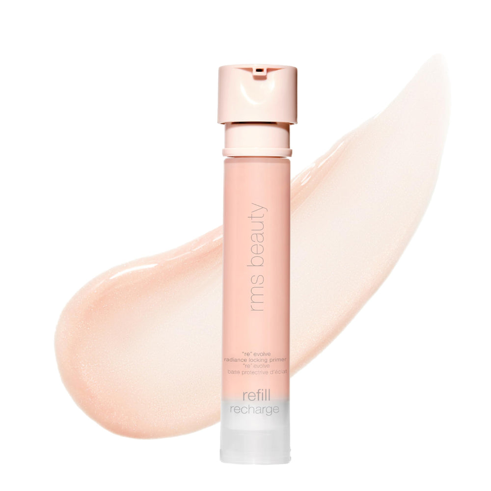 RMS Beauty RE:Evolve Primer texture swatch reveals a luminous, oil-free base.