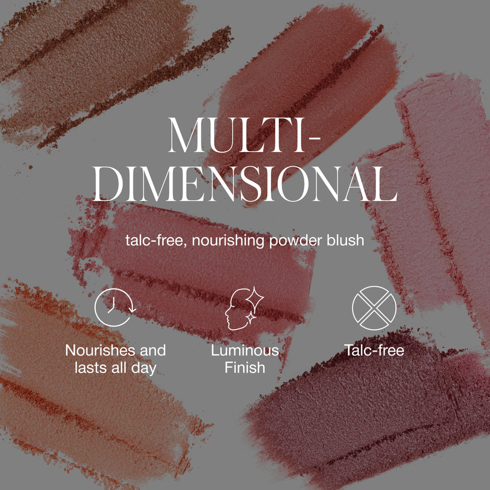 RMS Beauty Redimension Hydra Powder Blush natural color on skin enhances everyday radiance.