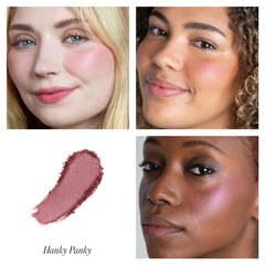 RMS Beauty Redimension Hydra Powder Blush texture close-up reveals a gel-to-powder finish with lasting color.