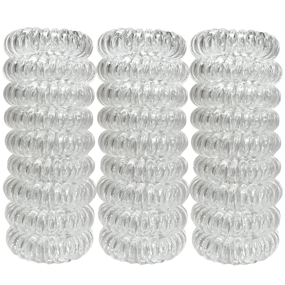 RN BEAUTY elástico espiral transparente para cola de caballo, sin dejar marcas