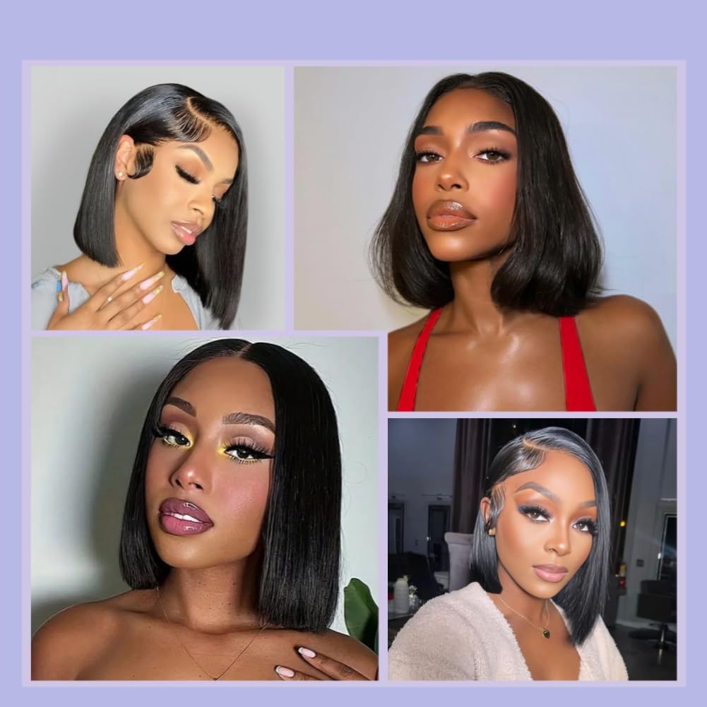 Rnsnwiee short bob wig 180% density offers natural fullness.