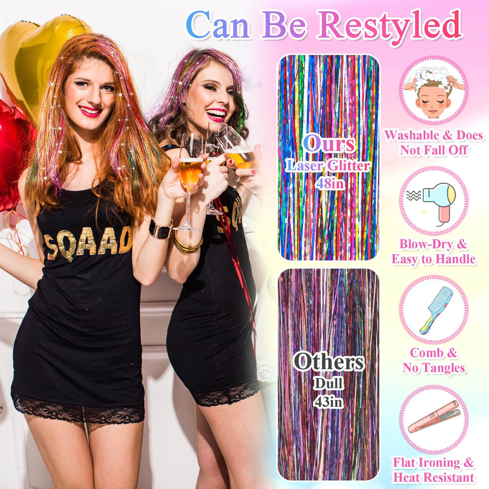 ROADPLUM 48inch hair tinsel provides long length for trimming styles