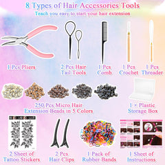 ROADPLUM hair tinsel kit colors shows 20 vivid shades for versatile looks