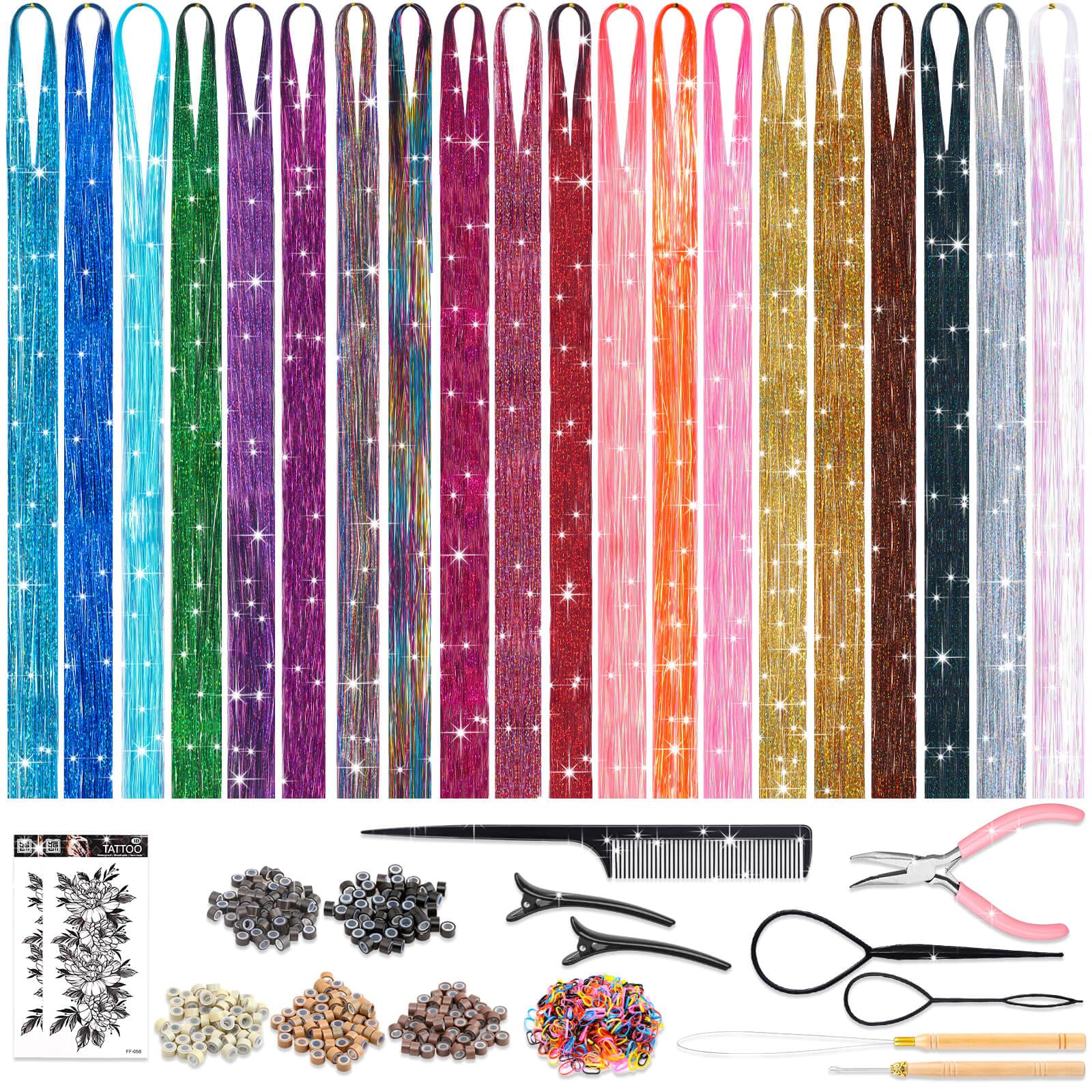 ROADPLUM hair tinsel kit package for DIY sparkle and styling