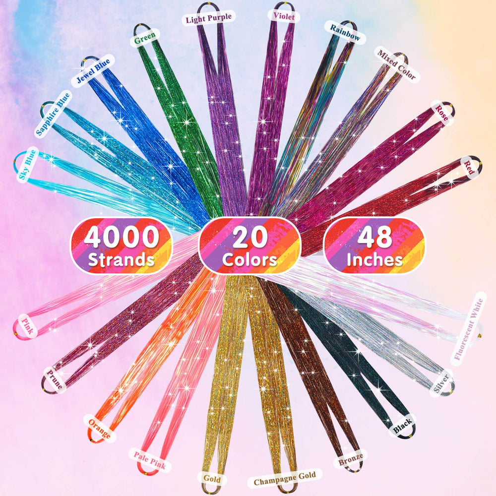 ROADPLUM hair tinsel kit tools highlights crochet hook and plier for easy application