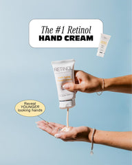 Robanda Retinol Hand Cream texture close-up showing lightweight absorption.
