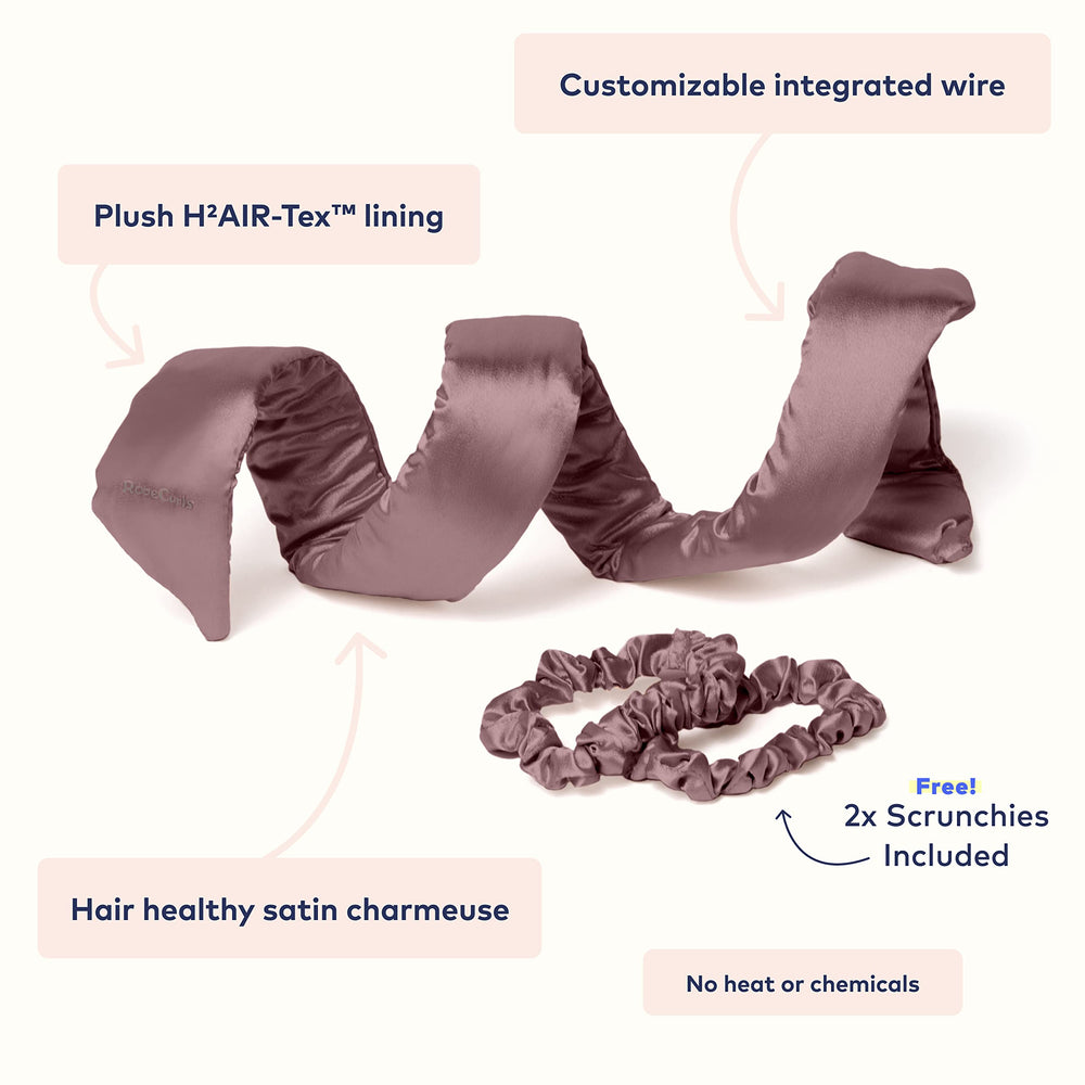 RobeCurls Original wire hold system shows stable curls without clips.