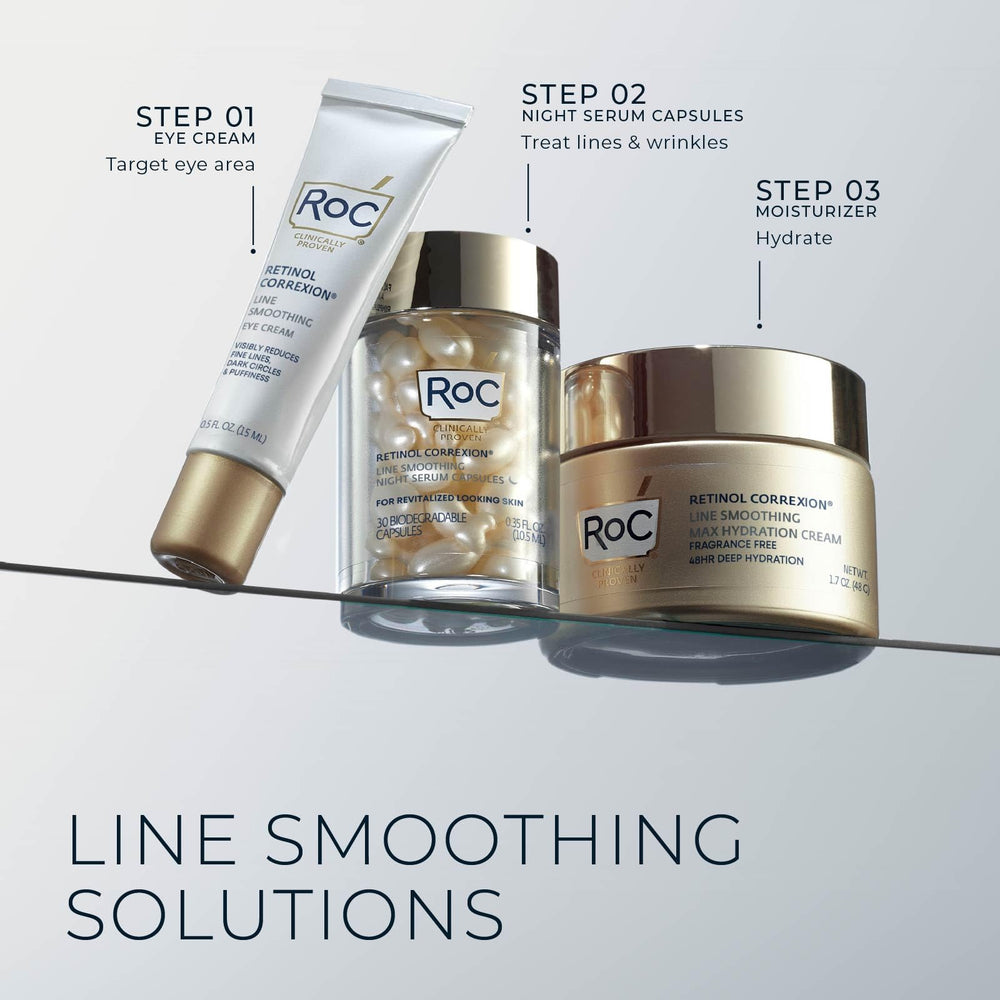 RoC on bathroom shelf in lifestyle scene suggesting daily skincare routine