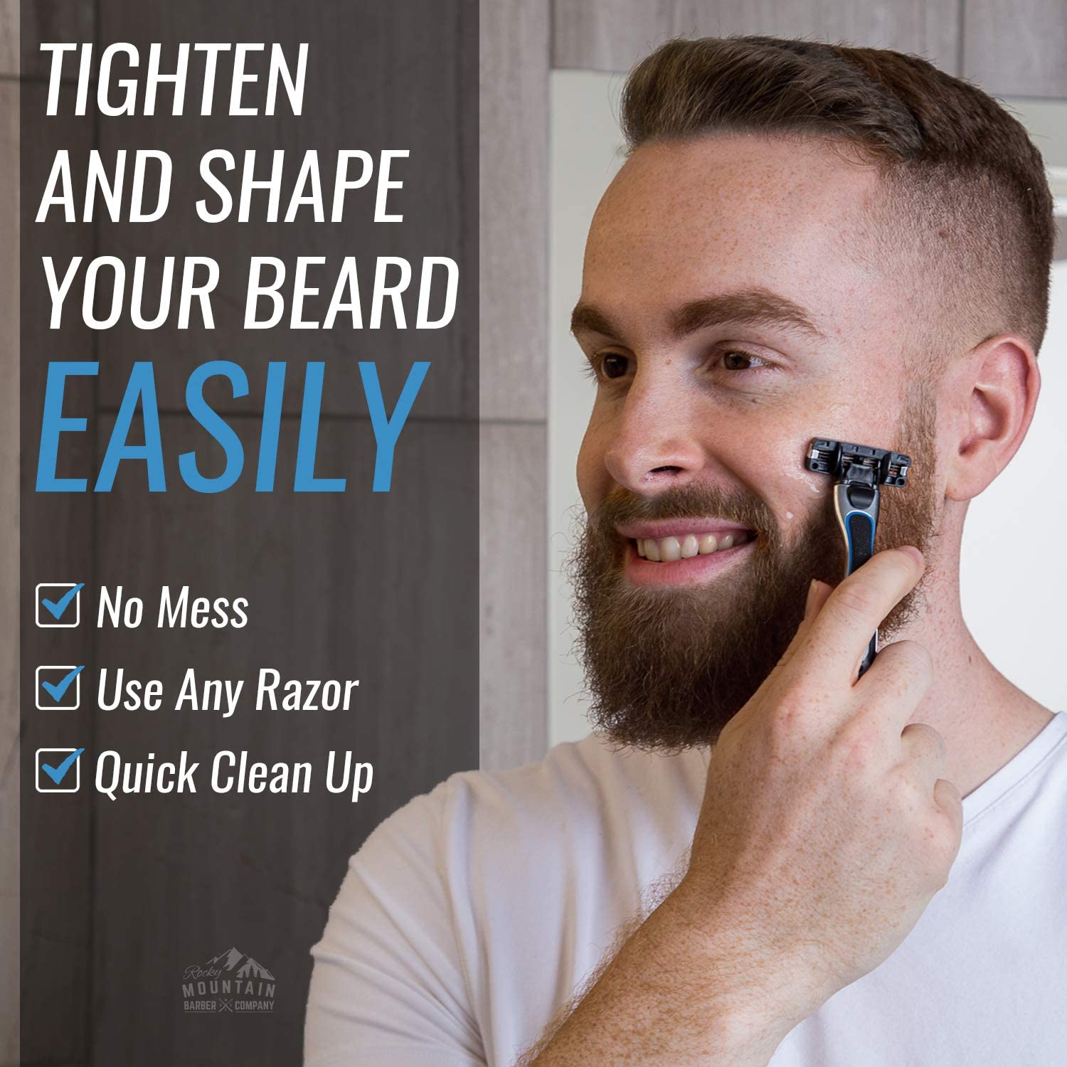 Rocky Mountain Barber Company beard-line-detail shows targeted edge work with visible gel.
