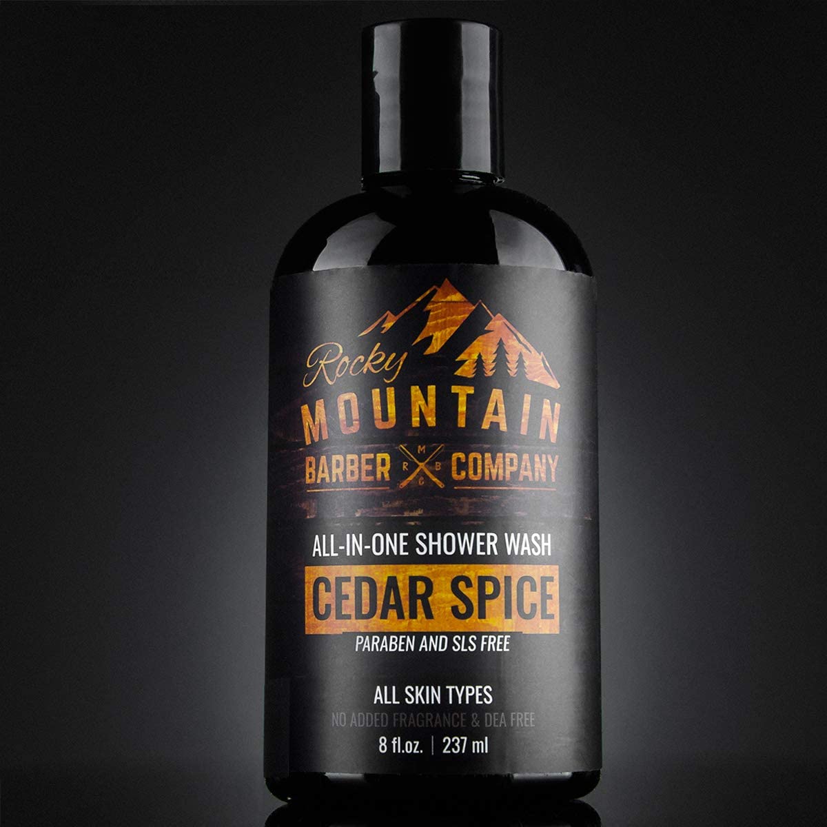 Rocky Mountain Barber Cedar Spice beard wash in-use for beard care and conditioning.