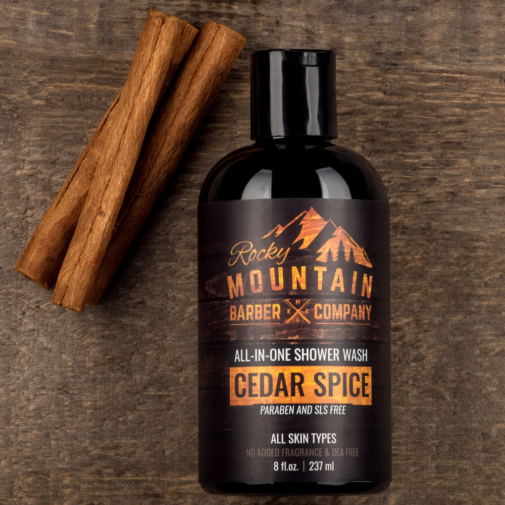 Rocky Mountain Barber Cedar Spice close-up of natural fragrance from essential oils.