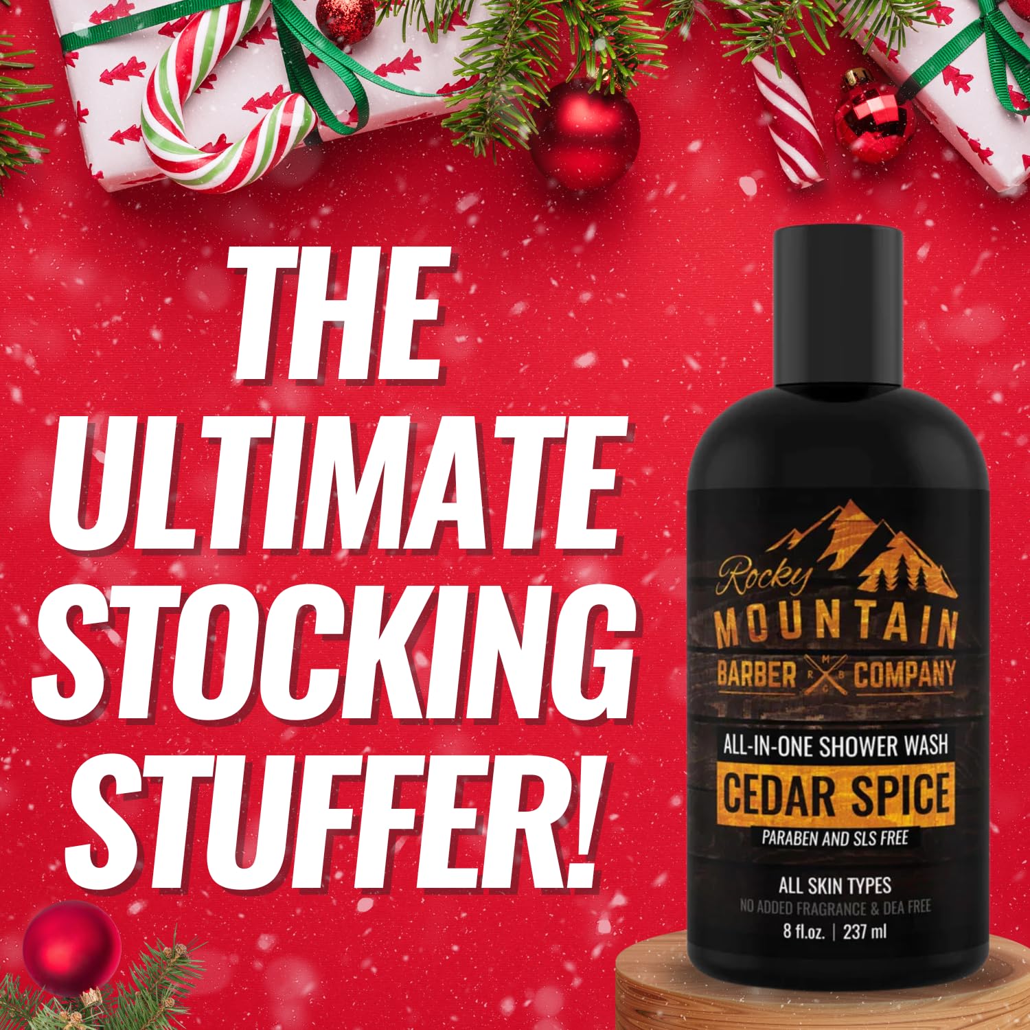 Rocky Mountain Barber Cedar Spice face wash massaged onto skin for cleansing.