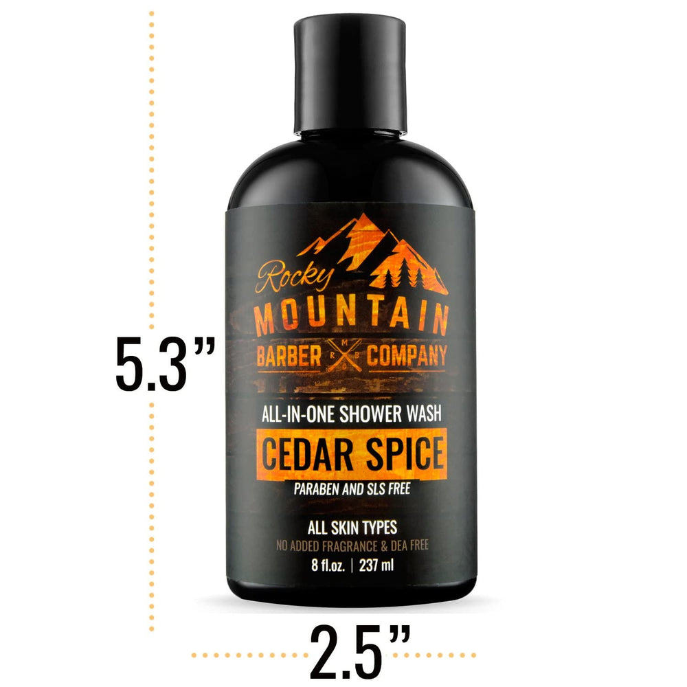 Rocky Mountain Barber Cedar Spice lather foaming on hands demonstrates easy daily cleanse.