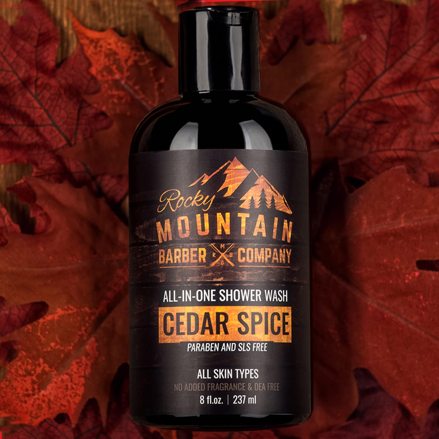 Rocky Mountain Barber Cedar Spice travel-size bottle ready for on-the-go routines.