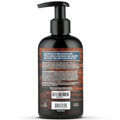 Rocky Mountain Barber Company clear shave gel application hand shows easy, precise coverage.