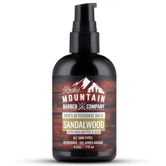 Rocky Mountain Barber Co. aftershave pump-action demonstrates easy, measured application after shaving.